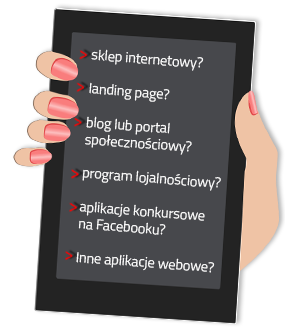 tablet: sklep internetowy, landing page, blog lub portal, aplikacje webowe